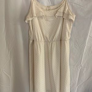 Cream dress with with gold dots